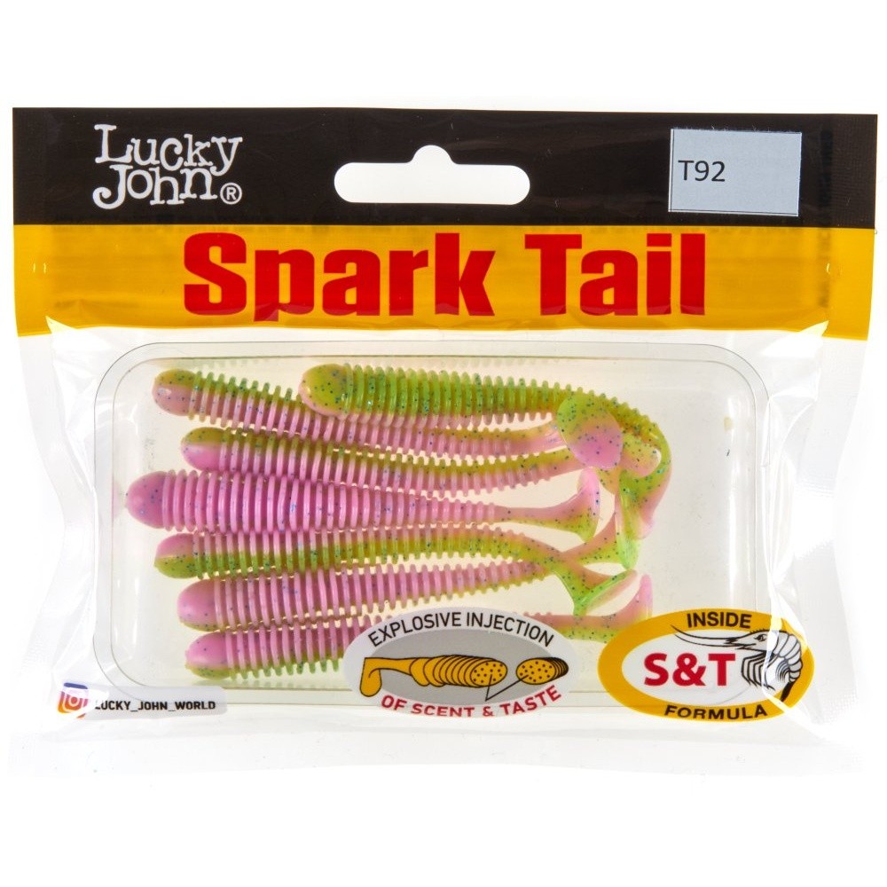 Силиконовая приманка Lucky John Spark Tail 3.0in 76 мм 7 шт T92 Pro Series  140167-T92 — крупный план
	                                    2