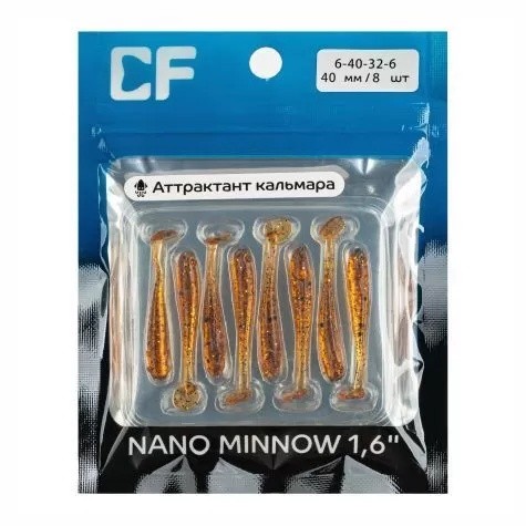 Силиконовая приманка CF Company Nano Minnow 1.6 40 мм 8 шт 32   6-40-32-6 — крупный план
	                                    1