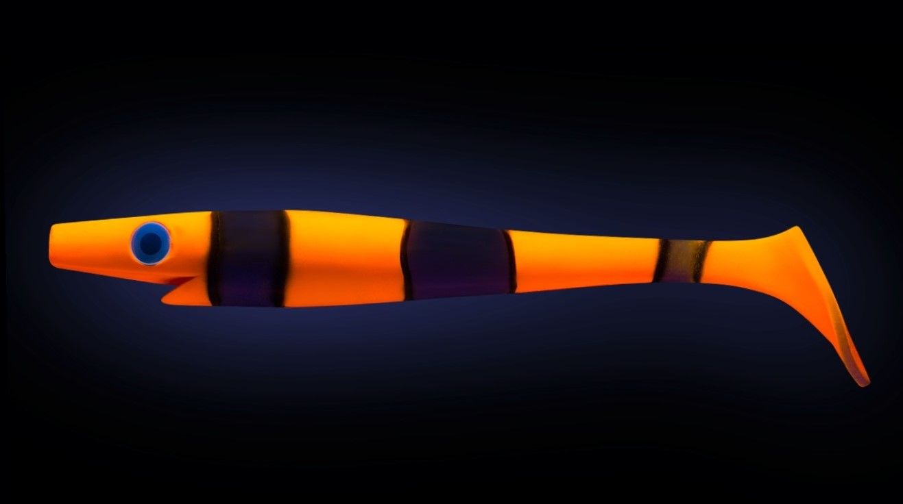 Силиконовая приманка Strike Pro Pig Shad 172A 230 мм 1 шт Clownfish   SP-172A#C130 — крупный план
	                                    1