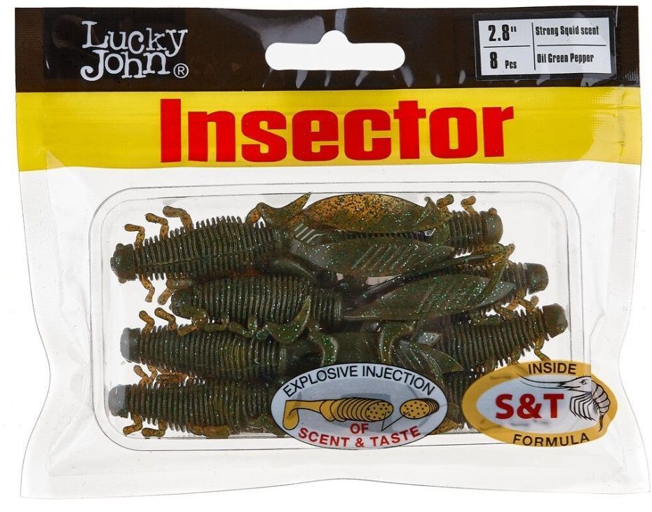 Силиконовая приманка Lucky John Insector 2.8in 70 мм 8 шт S67 Pro Series  140184-S67 — крупный план
	                                    2