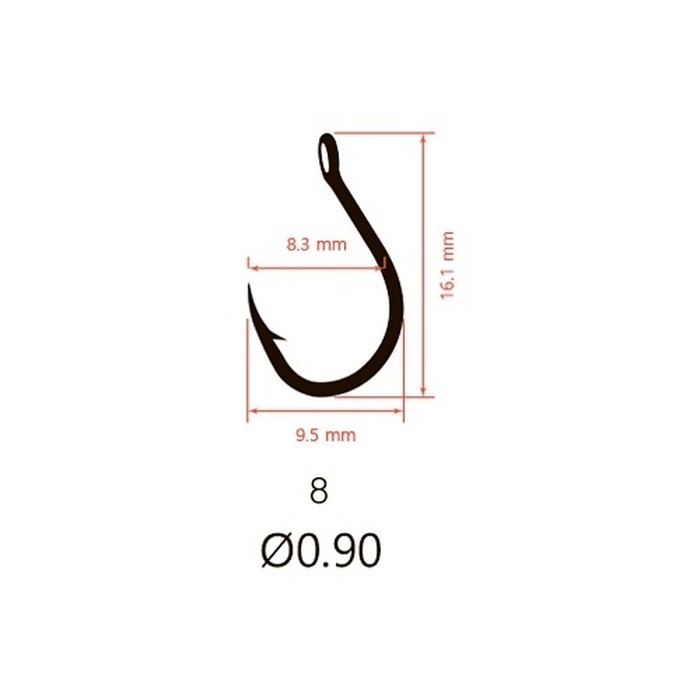 Крючок Одинарный Saikyo KH-10085 Special Feeder №8 10 шт BN   KH-10085BN8-10 — крупный план
	                                    2