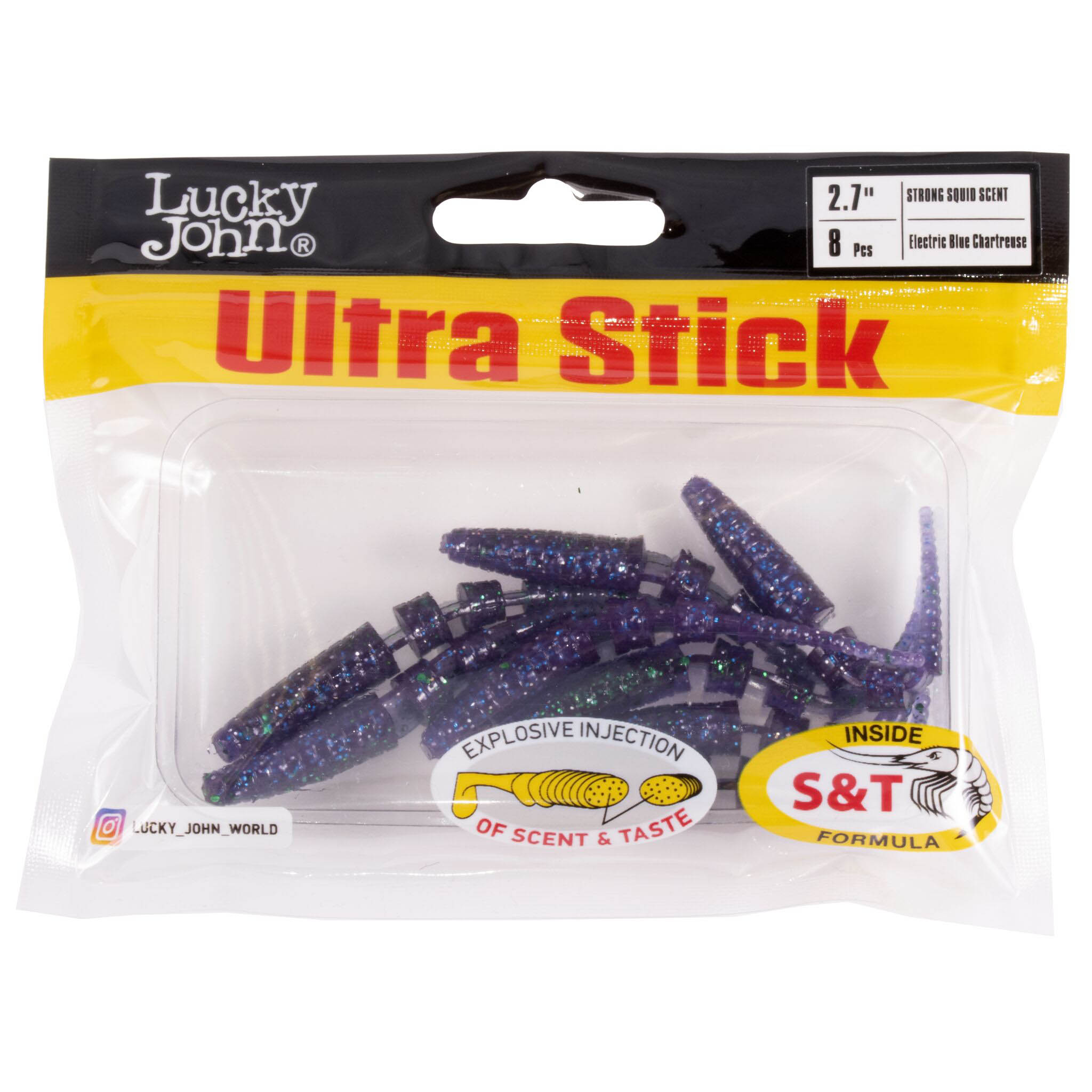 Силиконовая приманка Lucky John Ultra Stick 2,7in 68 мм 8 шт T52 Pro Series  140206-T52 — крупный план
	                                    2