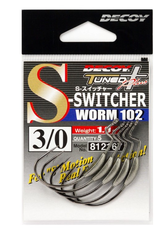 Крючок Офсетный Decoy S-Switcher Worm 102 №4/0 4 шт — крупный план
	                                    1