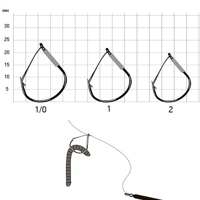Крючок Одинарный Saikyo KH-10107 №2 10 шт BN   KH-10107BN2-5 — крупный план
	                                    1