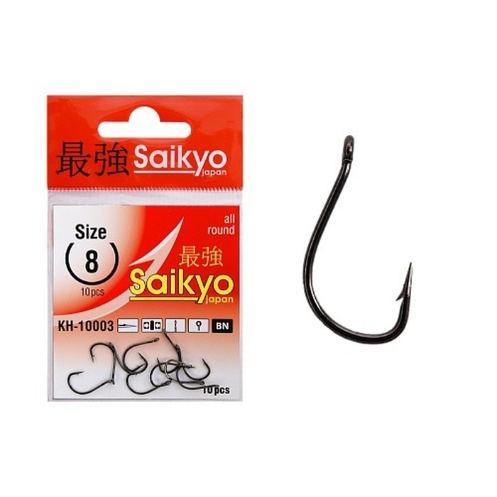 Крючок Одинарный Saikyo KH-10003 Tanago №8 10 шт BN   KH-10003BN8-10 — характеристики,  особенности конструкции