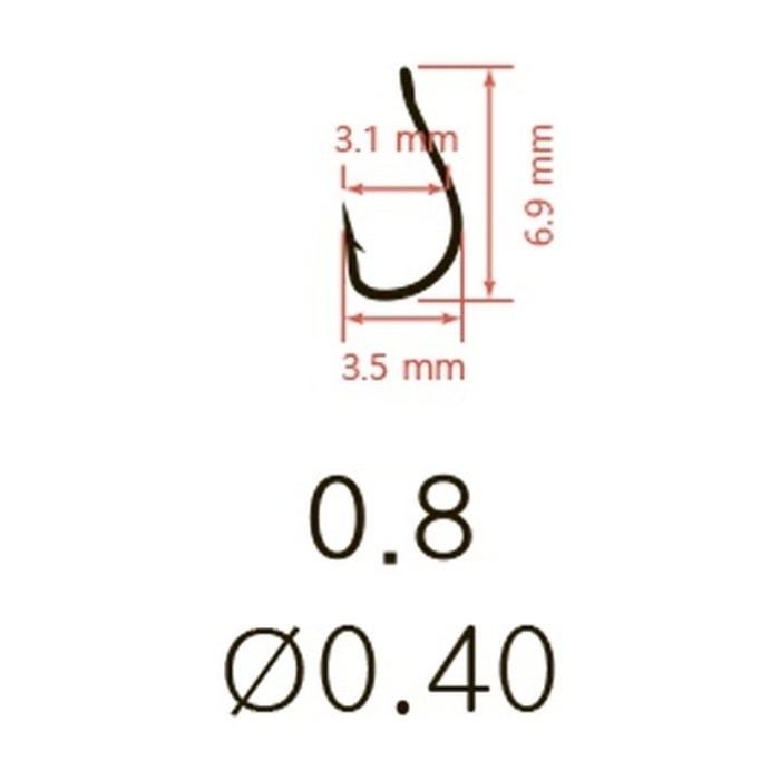 Крючок Одинарный Saikyo KH-10003 Tanago №0.8 10 шт BN   KH-10003BN0.8-10 — крупный план
	                                    3