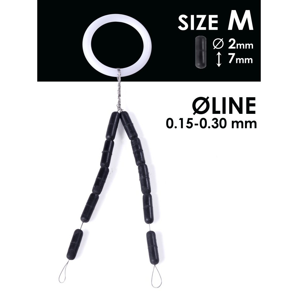 Стопор Salmo Rubber Cylinder Stops №M 10 шт    S902-002M — характеристики,  особенности конструкции
