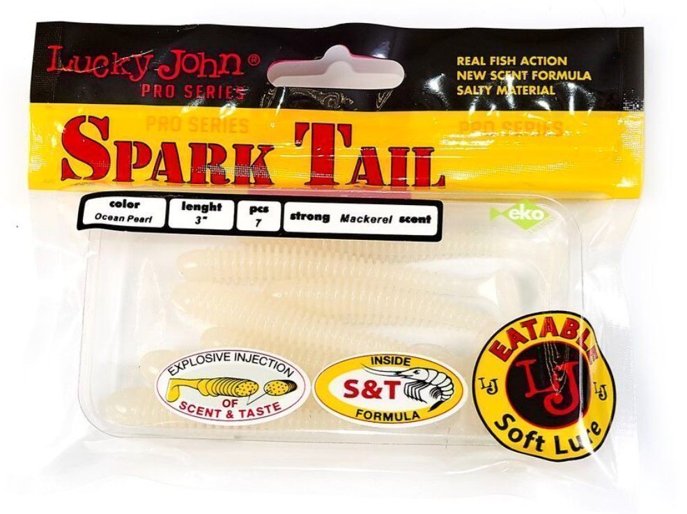 Силиконовая приманка Lucky John Spark Tail 3.0in 76 мм 7 шт 033 Pro Series  140167-033 — крупный план
	                                    2