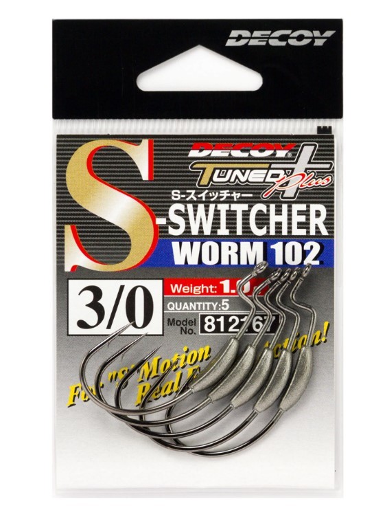 Крючок Офсетный Decoy S-Switcher Worm 102 №5/0 4 шт — крупный план
	                                    1
