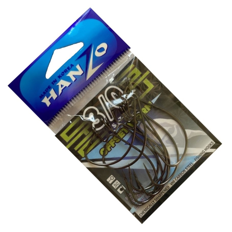 Крючок Офсетный Hanzo Offset Worm №3/0 10 шт BLN   OW-001-3/0-bln — крупный план
	                                    1