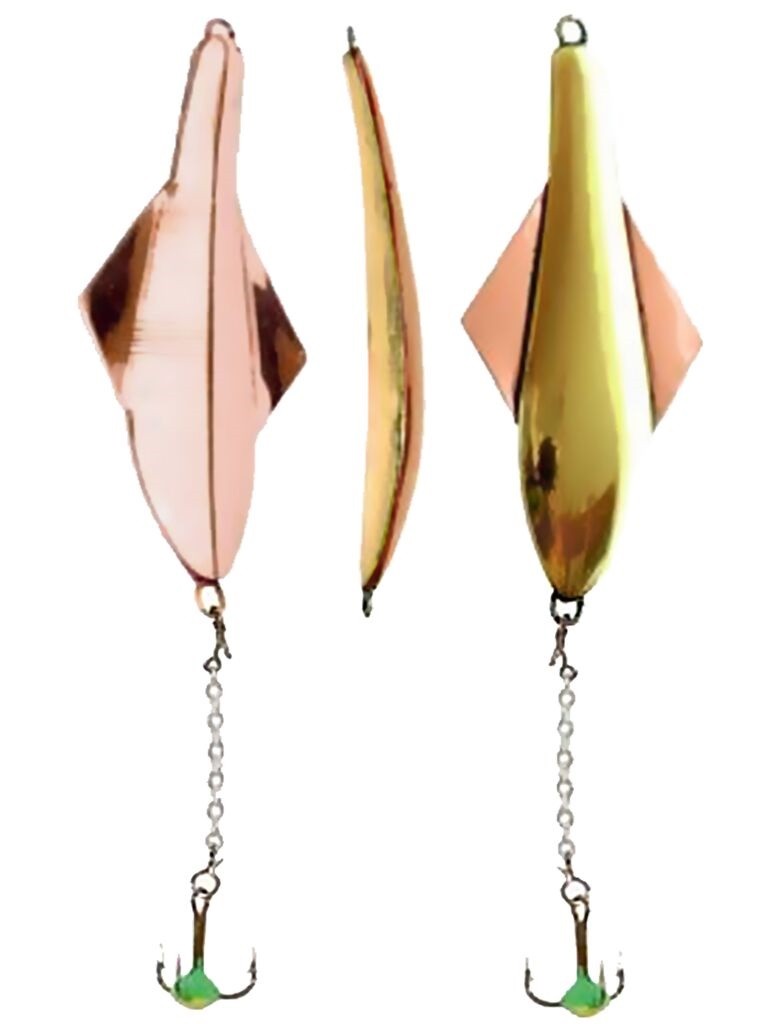 Зимняя Блесна Lucky John Glider 10 гр 60 мм GC С цепочкой и тройником  101-3-GC — крупный план
	                                    2