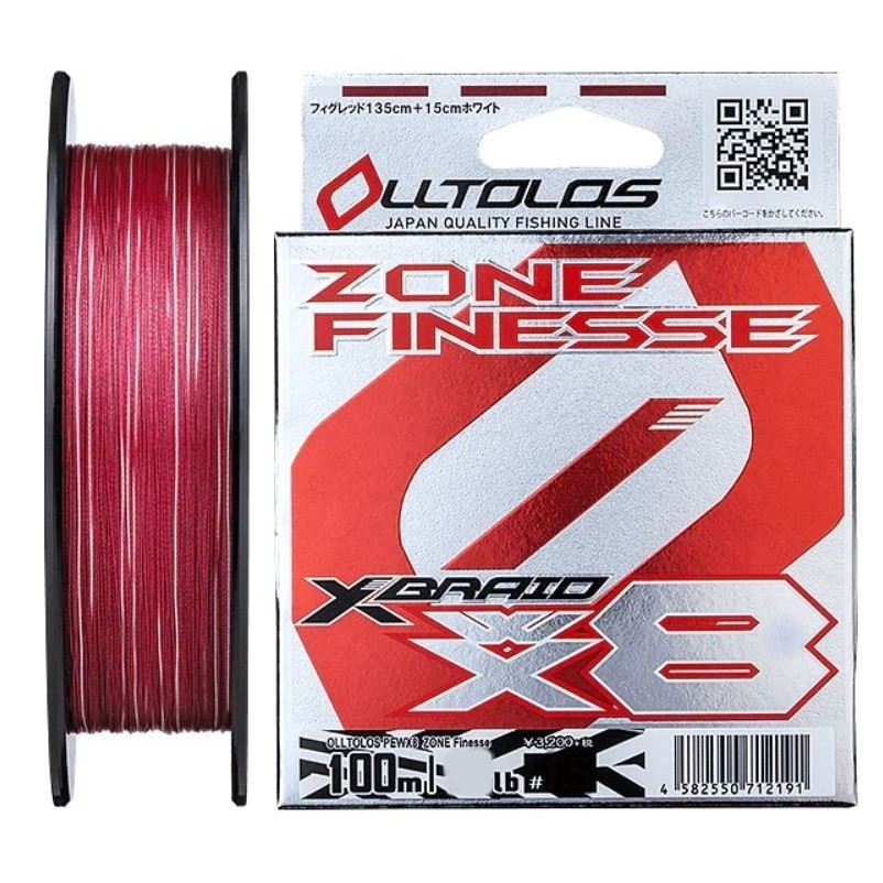 Плетеный шнур YGK X-Braid Olltlos PE WX8 Zone Finesse 100 м  PE # 1,5  0,205 мм — характеристики,
	                                    особенности конструкции