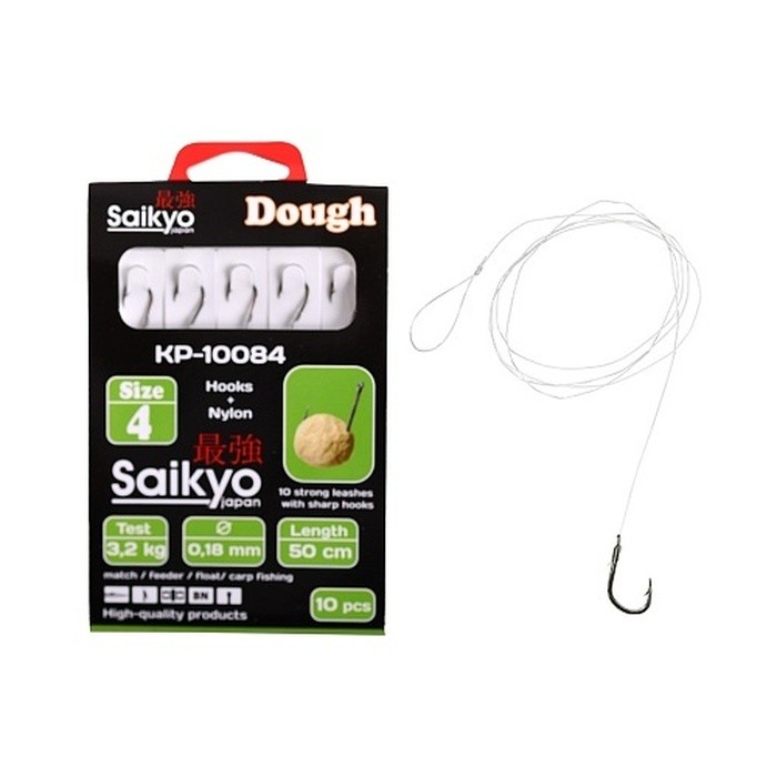 Крючок Одинарный Saikyo  KP-10084 Dough №4 10 шт BN   KP-10084BN4-10 — характеристики,  особенности конструкции