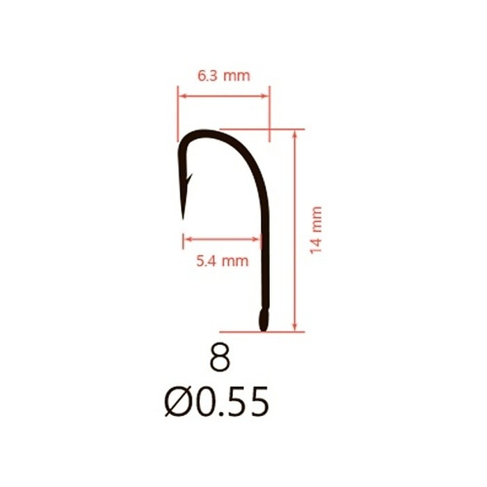 Крючок Одинарный Saikyo KM-013 Reliable Feeder №8 10 шт BN   KM-013BN8-10 — крупный план
	                                    2