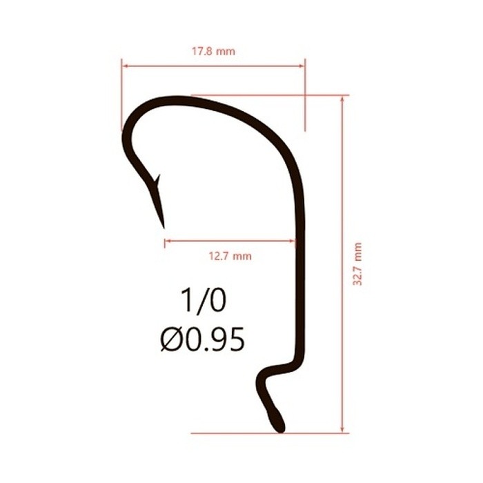 Крючок Офсетный Saikyo BS-2312 №1/0 10 шт R   BS-2312R1/0-10 — крупный план
	                                    2
