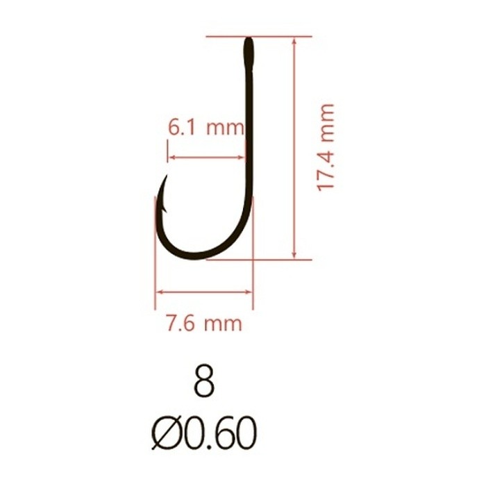 Крючок Одинарный Saikyo KH-10120 №08 10 шт BN   KH-10120BN08-10 — крупный план
	                                    2