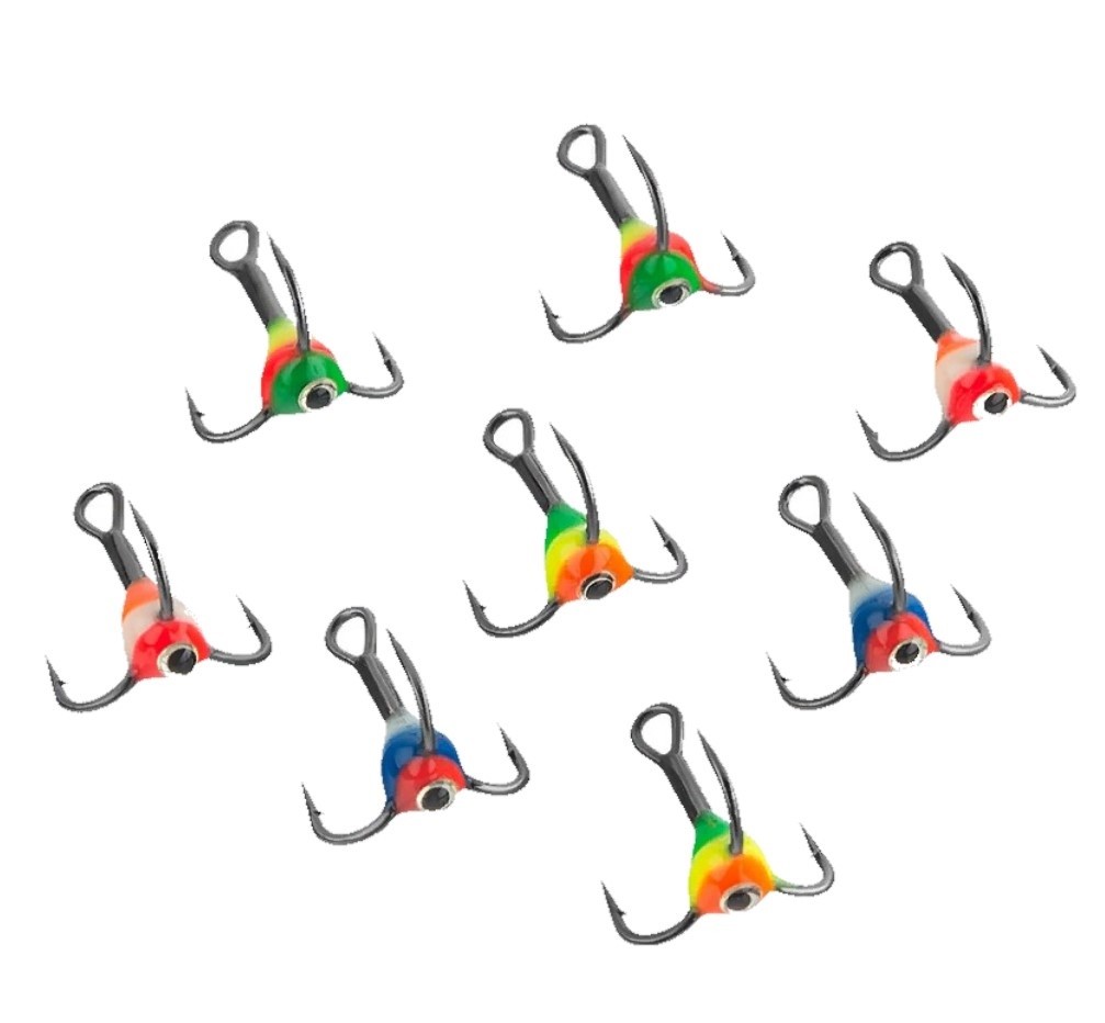 Крючок Тройной Strike Pro Облитой с каплей и окуневым глазом №8 8 шт    EH-BE#8 — крупный план
	                                    1