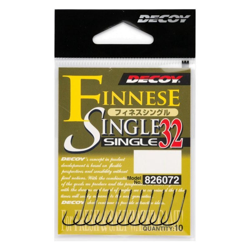 Крючок Одинарный Decoy Single 32 №8 10 шт    SINGLE 32 #8 — крупный план
	                                    1