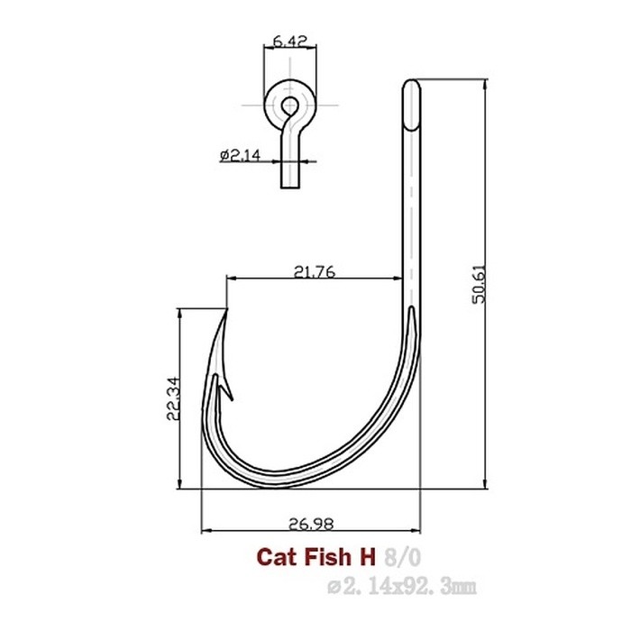 Крючок Одинарный Saikyo Cat Fish H №8/0 10 шт BN   SORCFHBN8/0-10 — крупный план
	                                    1