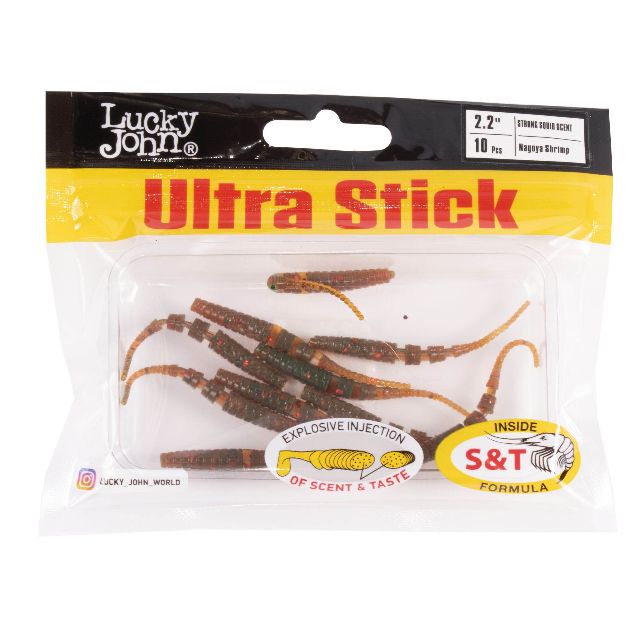 Силиконовая приманка Lucky John Ultra Stick 2,2in 56 мм 10 шт 085 Pro Series  140200-085 — крупный план
	                                    2