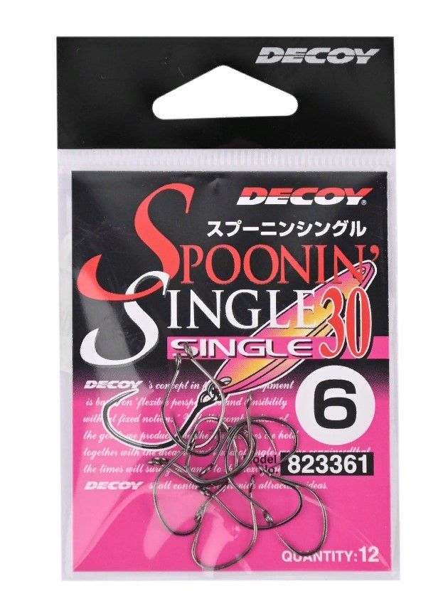 Крючок Одинарный Decoy Spoonin Single 30 №8 12 шт — крупный план
	                                    1