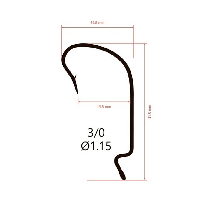 Крючок Офсетный Saikyo BS-3312 №3/0 10 шт BN   BS-3312BN3/0-10 — крупный план
	                                    1