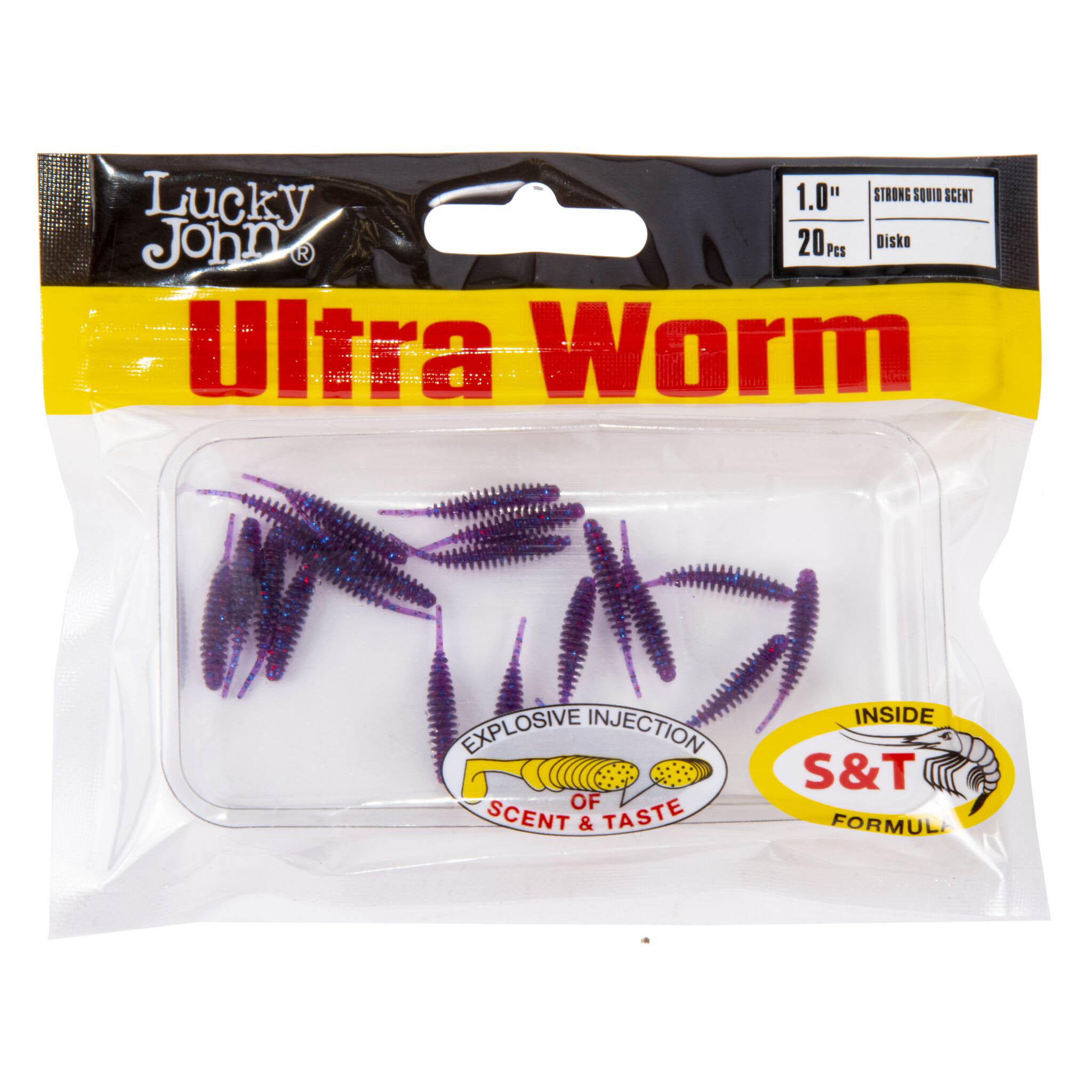 Силиконовая приманка Lucky John Ultraworm 1,0in 25 мм 20 шт S63 Pro Series  140197-S63 — крупный план
	                                    2