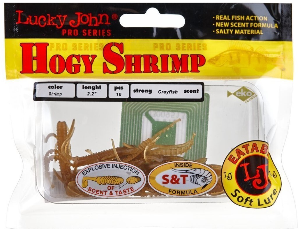 Силиконовая приманка Lucky John Hogy Shrimp 2.2in 56 мм 10 шт S18 Pro Series  140163-S18 — крупный план
	                                    2