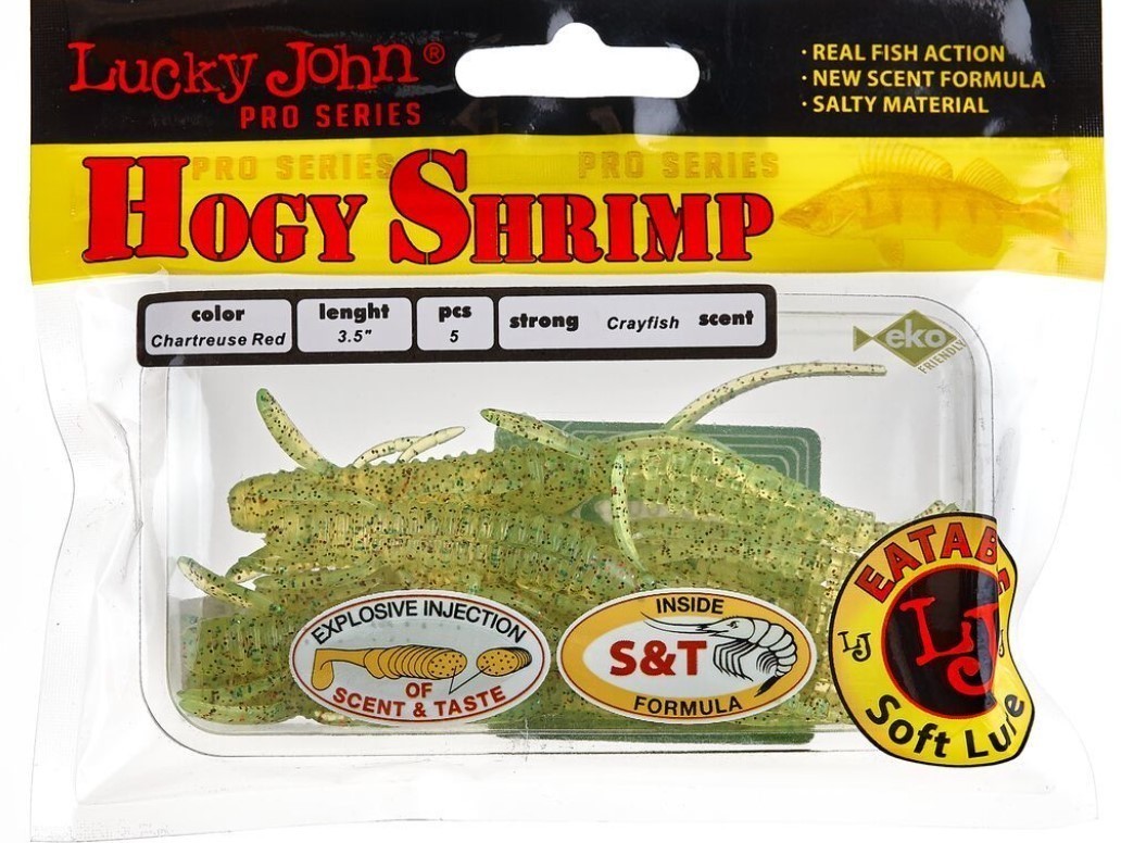 Силиконовая приманка Lucky John Hogy Shrimp 3.5in 89 мм 5 шт S15 Pro Series  140174-S15 — крупный план
	                                    2