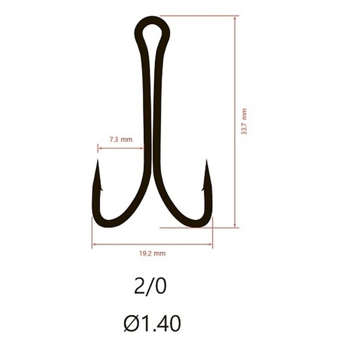 Крючок Двойной Saikyo  KH-11041 Normal Shank №2/0 100 шт BN   KH-11041-2/0-100 — крупный план
	                                    2