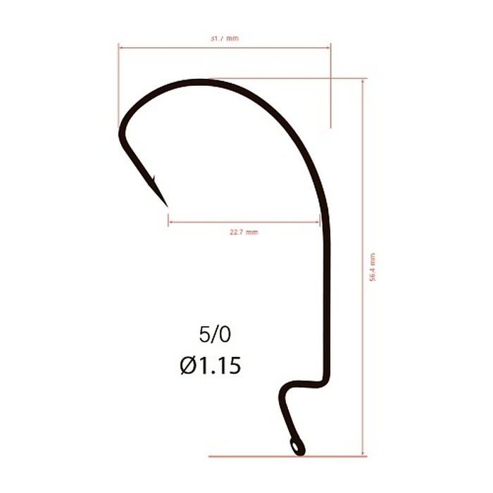 Крючок Офсетный Saikyo BS-3315 №5/0 10 шт BN   BS-3315BN5/0-10 — крупный план
	                                    2