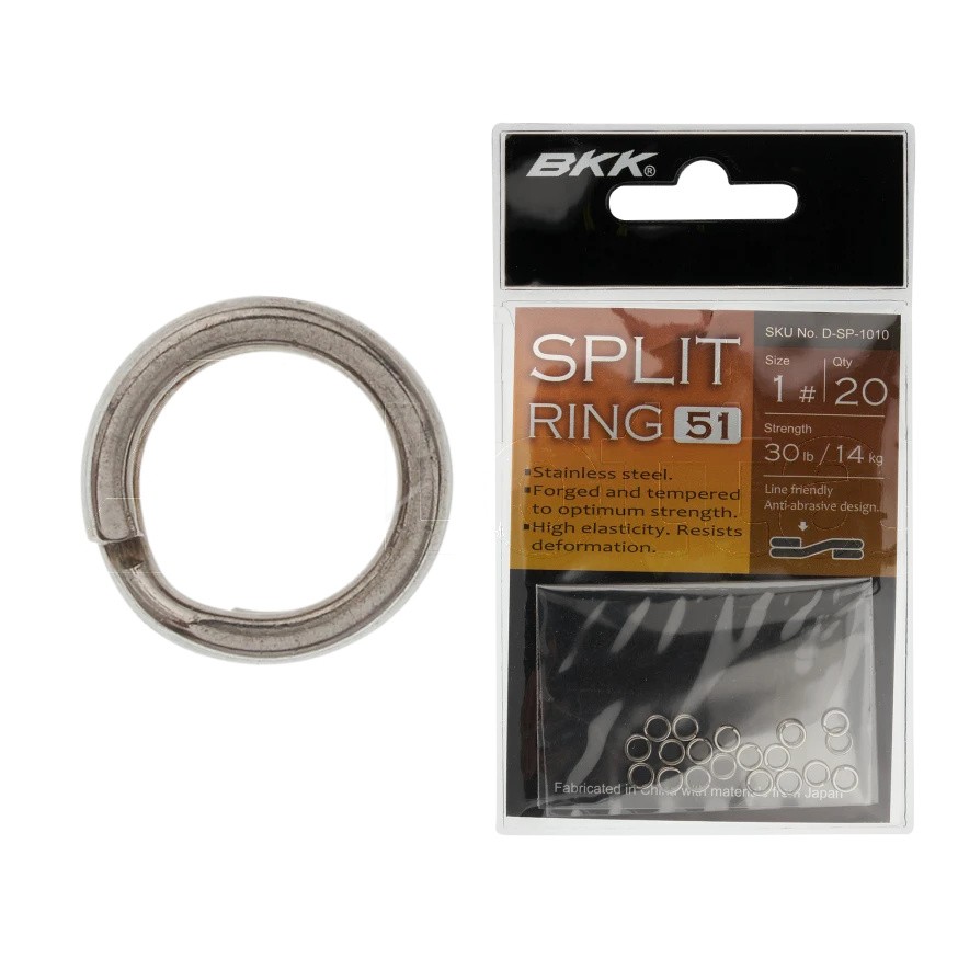 Кольцо Заводное BKK Split Ring-51  №1 14 кг 20 шт    D-SP-1010 — крупный план
	                                    1