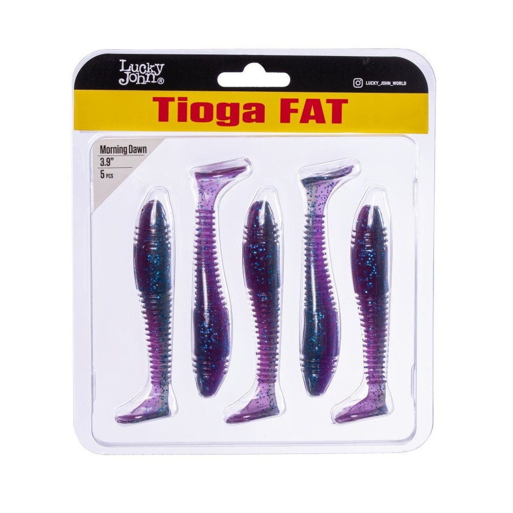 Силиконовая приманка Lucky John Tioga Fat 3.9in 100 мм 5 шт T91 Pro Series  140146-T91 — крупный план
	                                    2