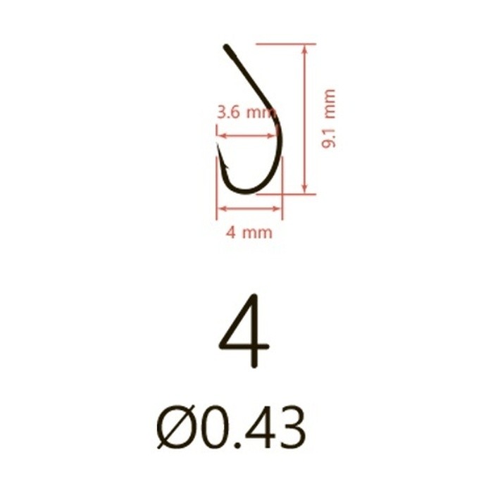 Крючок Одинарный Saikyo KH-10014  Maruseigo №4 10 шт BN   KH-10014BN4-10 — крупный план
	                                    3