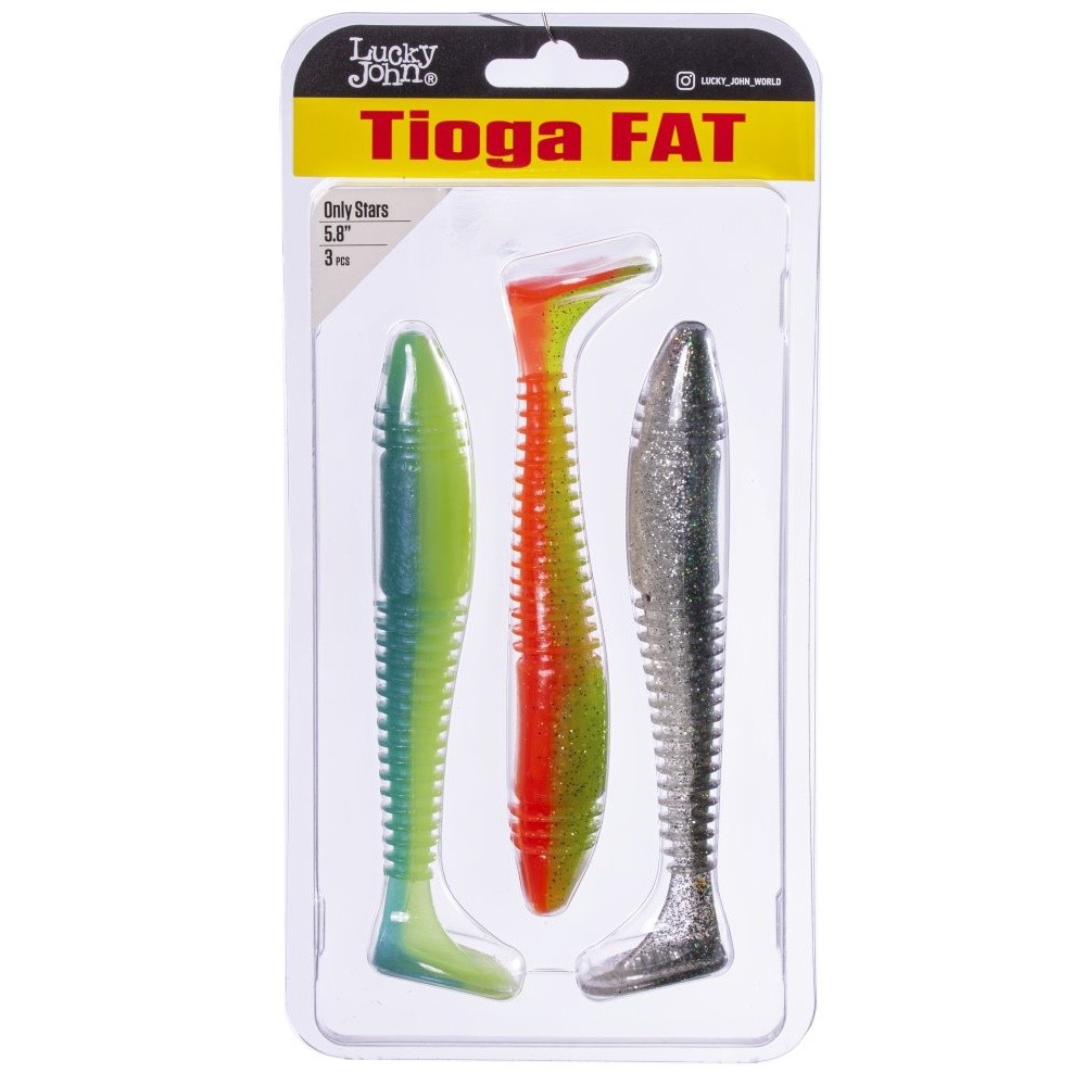 Силиконовая приманка Lucky John Tioga Fat 5.8in 147 мм 3 шт MIX3 Pro Series  140148-MIX3 — крупный план
	                                    1