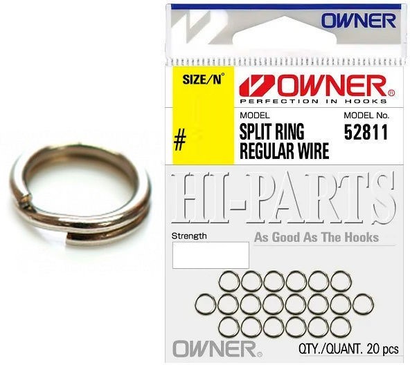 Кольцо Заводное Owner Split Ring Regular Wire  №1 7,5 кг 4,5 мм 20 шт Nickel — характеристики,  особенности конструкции