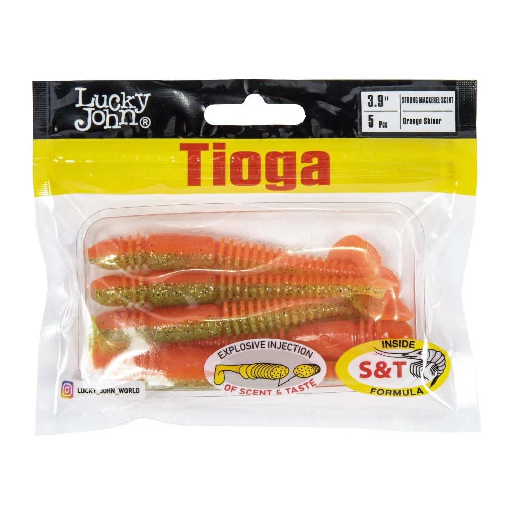 Силиконовая приманка Lucky John Tioga 3.9in 100 мм 5 шт Z12 Pro Series  140104-Z12 — крупный план
	                                    2