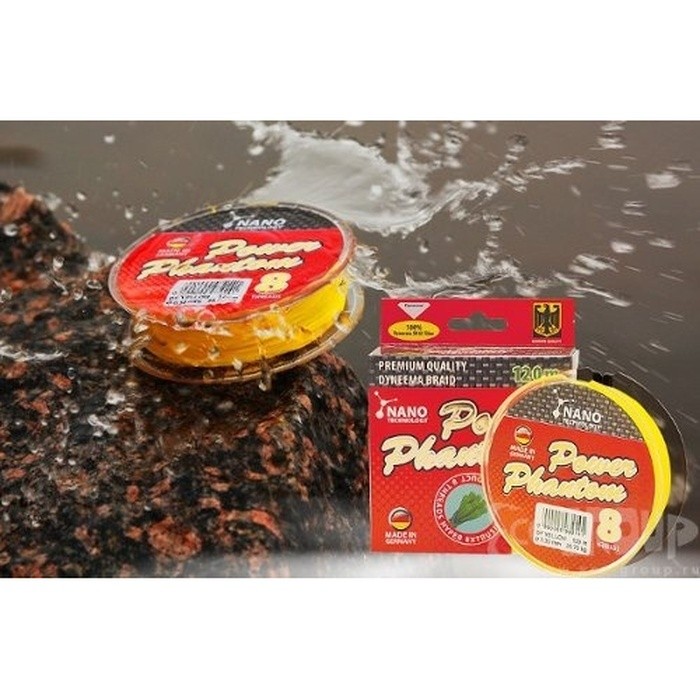 Плетеный шнур Power Phantom X8 120 м Yellow 0,1 мм   2093240_010120 — крупный план
	                                    1