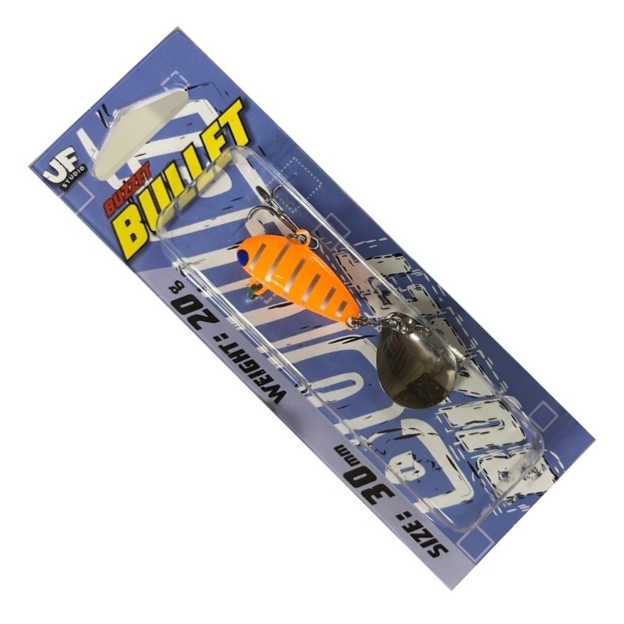 Тейл-спиннер UF Studio Buzzet Bullet 20 20 гр 60 мм Orange ACID   B20oA — крупный план
	                                    2