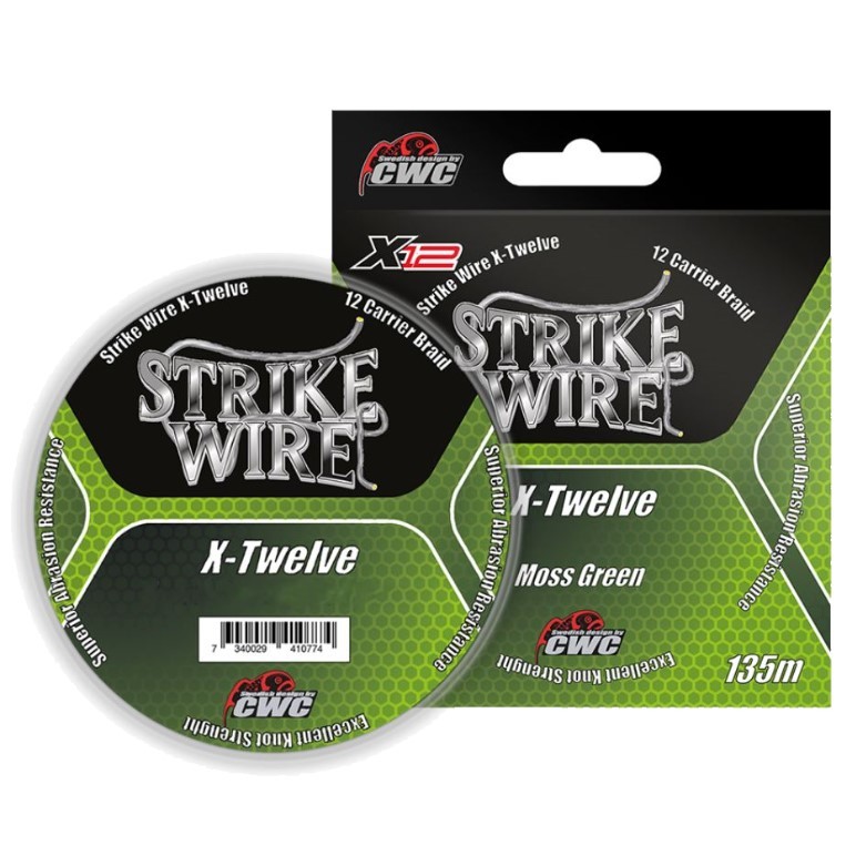 Плетеный шнур CWC Strike Wire X-Twelve X12 135 м  PE # 4 Mossgreen 0,32 мм   60-X032-01351 — характеристики,
	                                    особенности конструкции