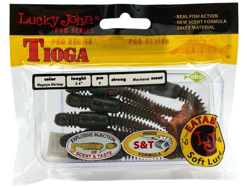 Силиконовая приманка Lucky John Tioga 3.4in 86 мм 6 шт 085 Pro Series  140127-085 — крупный план
	                                    2