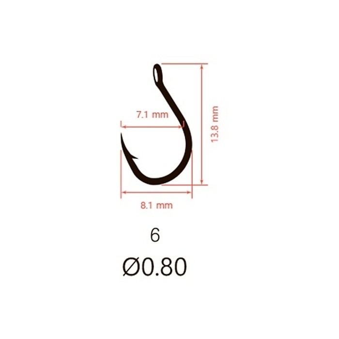 Крючок Одинарный Saikyo KH-10085 Special Feeder №6 10 шт BN   KH-10085BN6-10 — крупный план
	                                    2