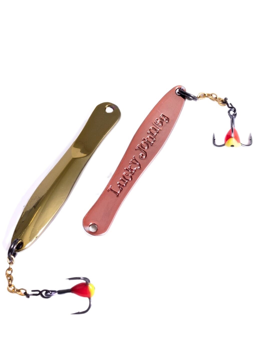 Зимняя Блесна Lucky John Walle 5 гр 50 мм GC С цепочкой и тройником  LJW50-GC — крупный план
	                                    1