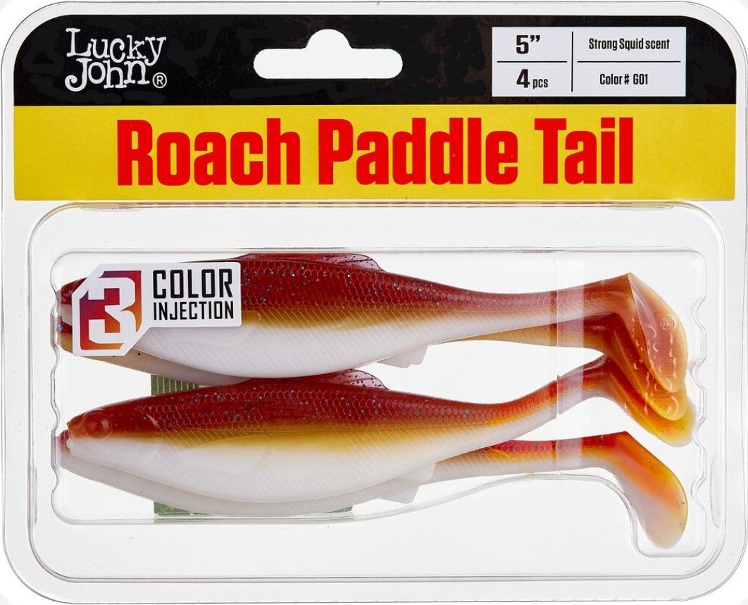 Силиконовая приманка Lucky John Roach Paddle Tail 5.0in 127 мм 4 шт G01 Pro Series  140181-G01 — крупный план
	                                    2