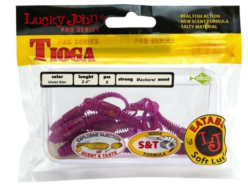 Силиконовая приманка Lucky John Tioga 2.4in 62 мм 9 шт S26 Pro Series  140119-S26 — крупный план
	                                    1