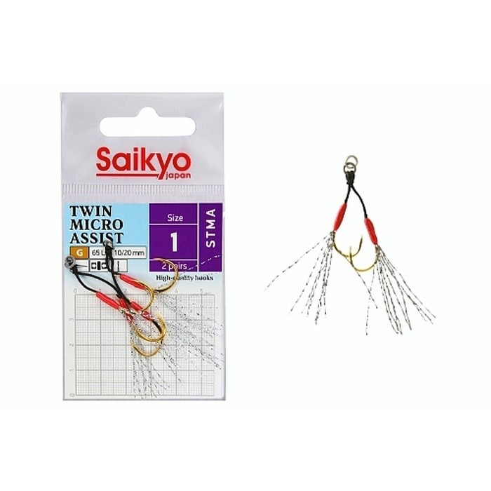 Крючок Ассист Saikyo STMA Win Micro Assist №1 2 шт G   STMA-1-2 — характеристики,  особенности конструкции