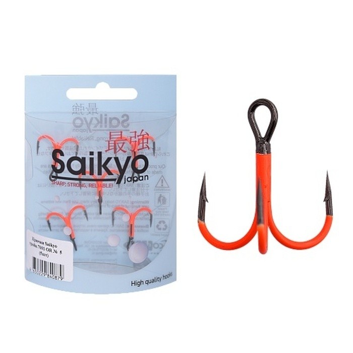 Крючок Тройной Saikyo 7001 №5 5 шт OR   SORCT7001-5OR5 — крупный план
	                                    2