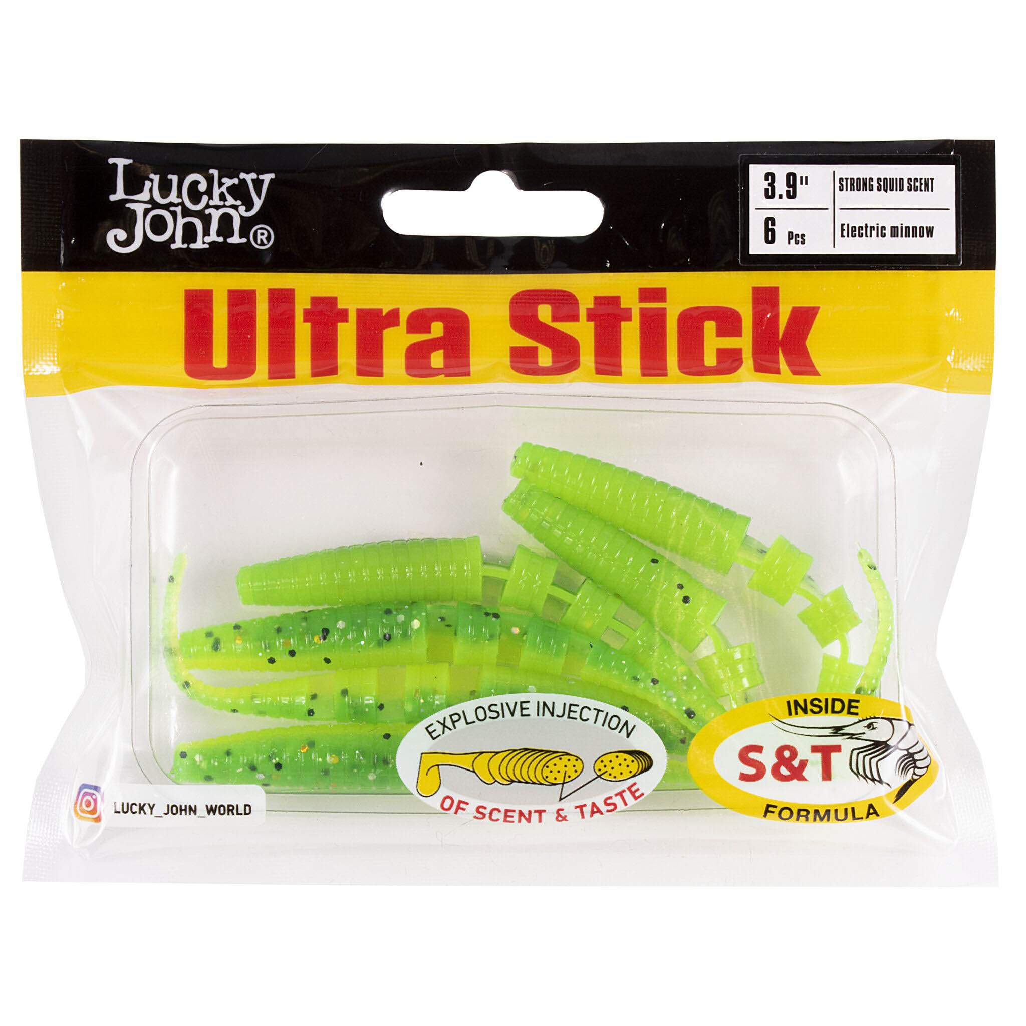 Силиконовая приманка Lucky John Ultra Stick 3,9in 100 мм 6 шт T18 Pro Series  140207-T18 — крупный план
	                                    2