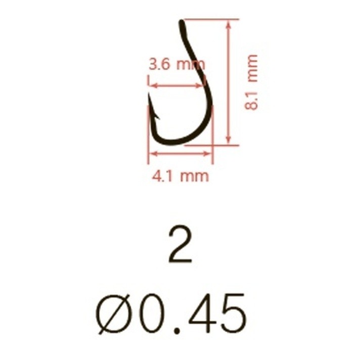 Крючок Одинарный Saikyo KH-10003 Tanago №2 10 шт BN   KH-10003BN2-10 — крупный план
	                                    3