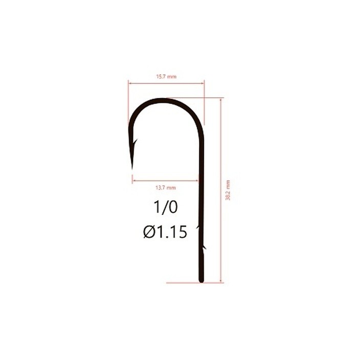 Крючок Одинарный Saikyo BS-2313 №1/0 10 шт BN   BS-2313BN1/0-10 — крупный план
	                                    2